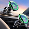 LISEN 15W MagSafe Car Mount Charger,[Light Pink] Magnetic Wireless Car Charger, Dashboard & Air Vent Car Phone Mounts, Car Phone Holder for iPhone 17-12, Samsung, Pixel, Cute Car Accessories for Women(Black Gray)