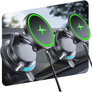 LISEN 15W MagSafe Car Mount Charger, Magnetic Wireless Car Phone Holder(Matte Black)