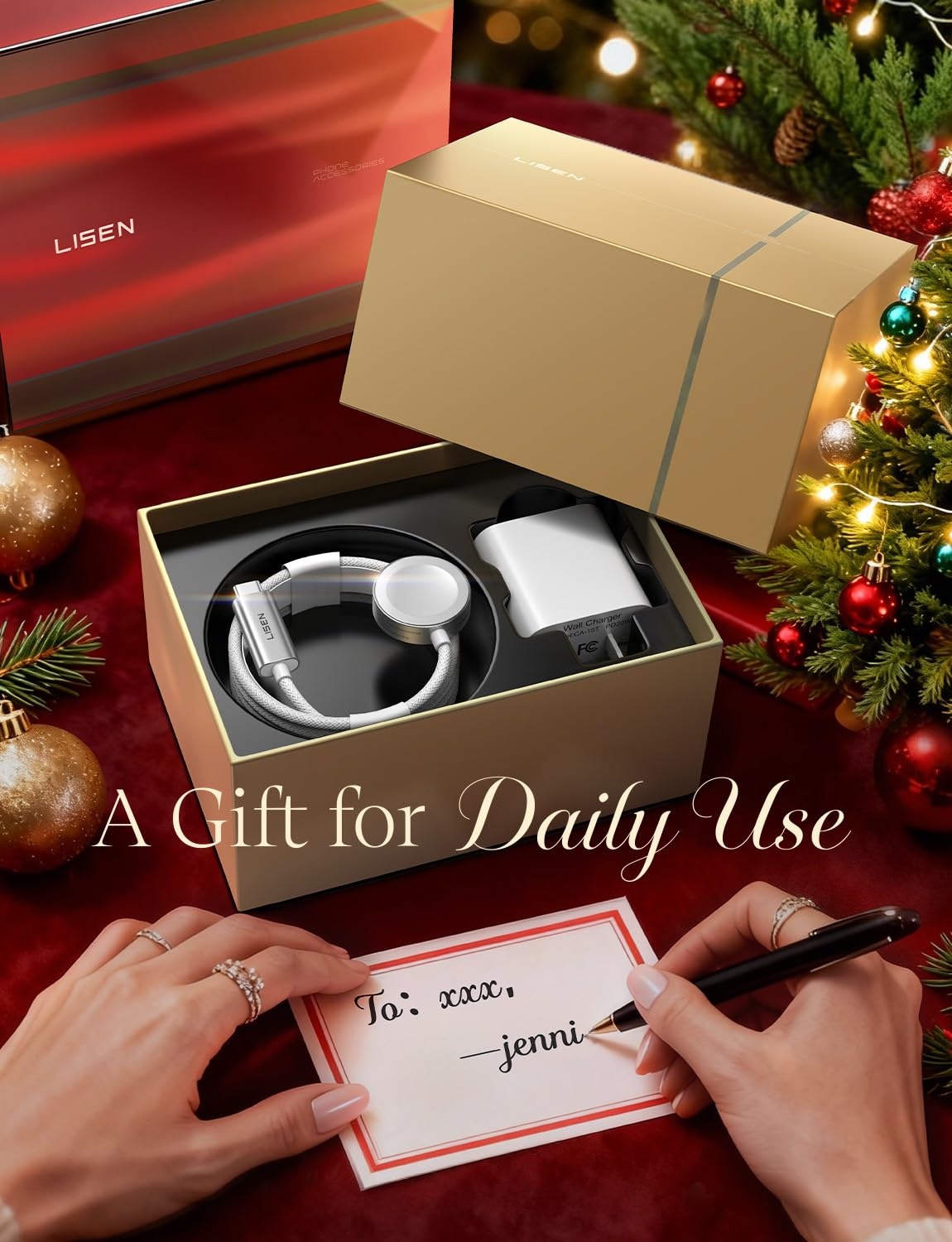image:imageLISEN for Apple Watch Charger Fast Charging USB C iWatch Charger 20W5WWhite