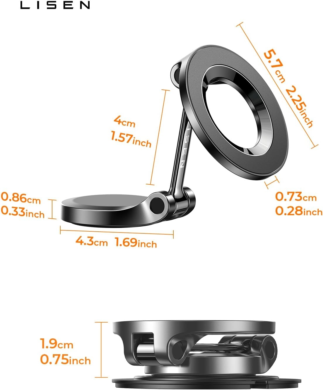 image:imageLISEN for MagSafe Car Mount for iPhone 17 Pro Max 24 Strong Magnets Classic Magnetic Phone Holder for Car Dashboard Magnet Phone Mount Car Cell Phone Holder for iPhone 17 Pro Max Air 16 15 14 13 12Carbon Fiber