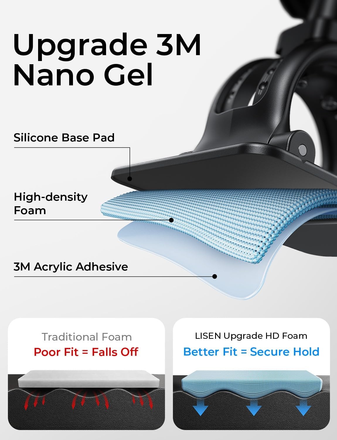 image:imageLISEN for MagSafe Car Phone Mount Strong Magnets Magnetic Phone Holders for Your Car 2in1 Vent Dashboard Magnet Cell Phones Holder Mounts Car Accessories Gifts for Men Women fit iPhone BlackCarbon Fiber