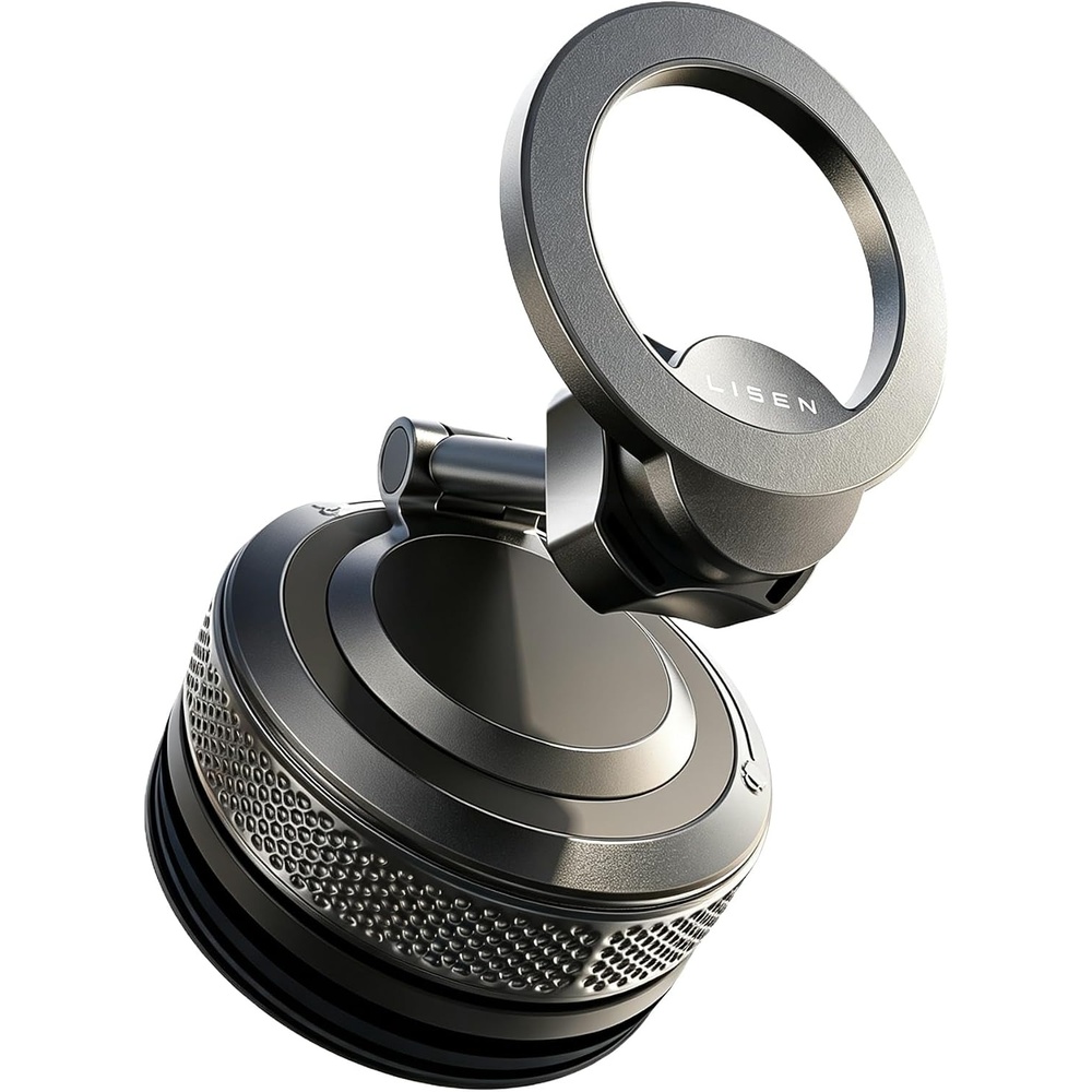image:imageLISEN for MagSafe Car Phone Mount Strong Magnets Magnetic Phone Holders for Your Car 2in1 Vent Dashboard Magnet Cell Phones Holder Mounts Car Accessories Gifts for Men Women fit iPhone BlackObsidian Black