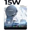 LISEN for 15w Magsafe Car Vent Mount Charger with Turbo Fan Cooling (-8°C Reduction) for iPhone 16 Wireless Magnetic Car Phone Holder Mount Charger Fit for iPhone 16e 16 15 14 13 12 Samsung Android