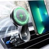 LISEN for 15w Magsafe Car Vent Mount Charger with Turbo Fan Cooling (-8°C Reduction) for iPhone 16 Wireless Magnetic Car Phone Holder Mount Charger Fit for iPhone 16e 16 15 14 13 12 Samsung Android