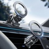 LISEN for MagSafe Car Phone Mount -Strong Magnets Magnetic Phone Holders for Your Car 2-in-1 Vent Dashboard Magnet Cell Phones Holder Mounts Car Accessories Gifts for Men Women fit iPhone, Black(Carbon Fiber)
