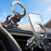 LISEN for MagSafe Car Phone Mount -Strong Magnets Magnetic Phone Holders for Your Car 2-in-1 Vent Dashboard Magnet Cell Phones Holder Mounts Car Accessories Gifts for Men Women fit iPhone, Black(Black)