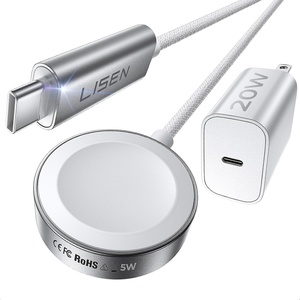 LISEN for Apple Watch Charger Fast Charging USB C iWatch Charger 20W+5W(White)