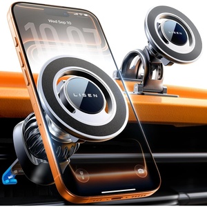 LISEN for MagSafe Car Mount [Strong Magnets] Magnetic Phone Holder for Car Hands Free Cell Phone Mount Cradle Vent & Dashboard Car Accessories for Women Men fit iPhone 17 16 15 14 13 12, Black