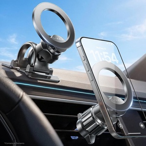 LISEN for MagSafe Car Phone Mount -Strong Magnets Magnetic Phone Holders for Your Car 2-in-1 Vent Dashboard Magnet Cell Phones Holder Mounts Car Accessories Gifts for Men Women fit iPhone, Black(Black)
