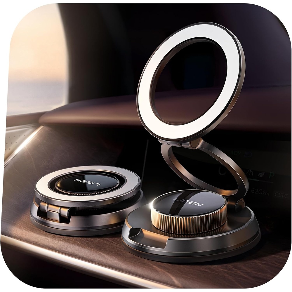image:imageLISEN for iPhone 18 Car Holder Mount Pro Max 360 Adjustable Vacuum Magnetic Phone Holder for Car All Metal amp Nano Gel Super Strong Suction for Magsafe Mount for iPhone 17 Pro Max 16 15 SilverSpace Gray