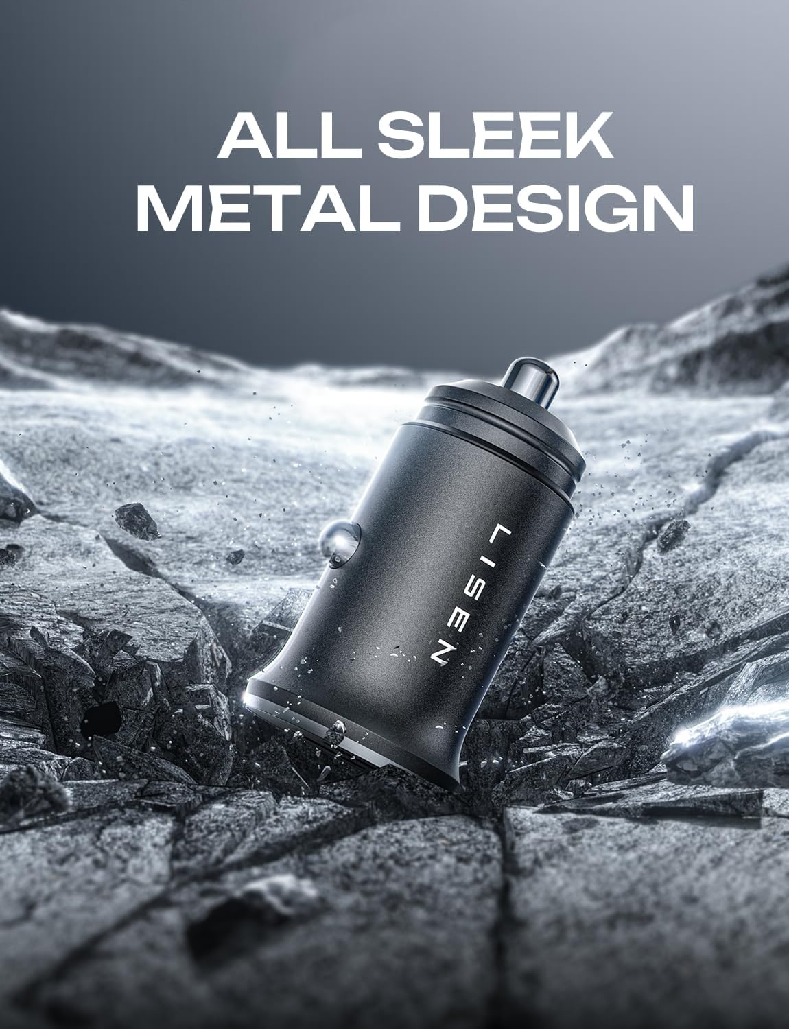 image:imageLISEN 90W Car Charger USB C Fast ChargeUSB C Car Charger for iPhone 17 ProBlack