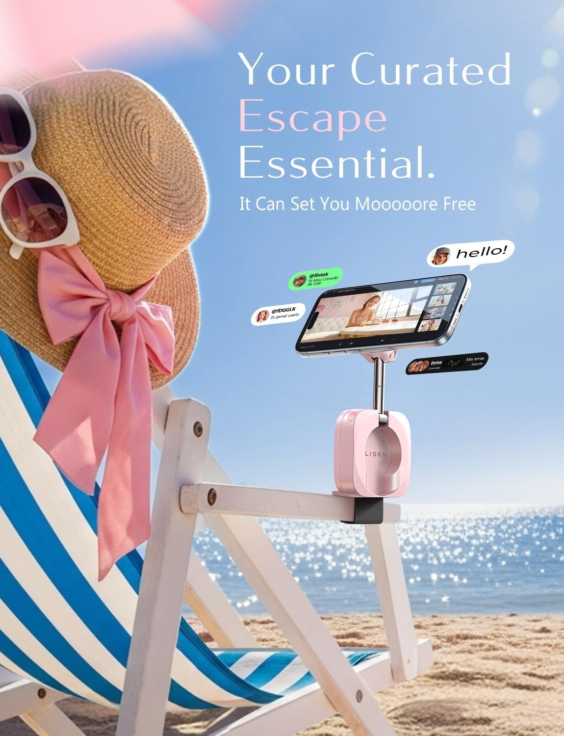 image:imageLISEN Airplane Travel Essentials for Flying Airplane Phone Holder for DeskPink