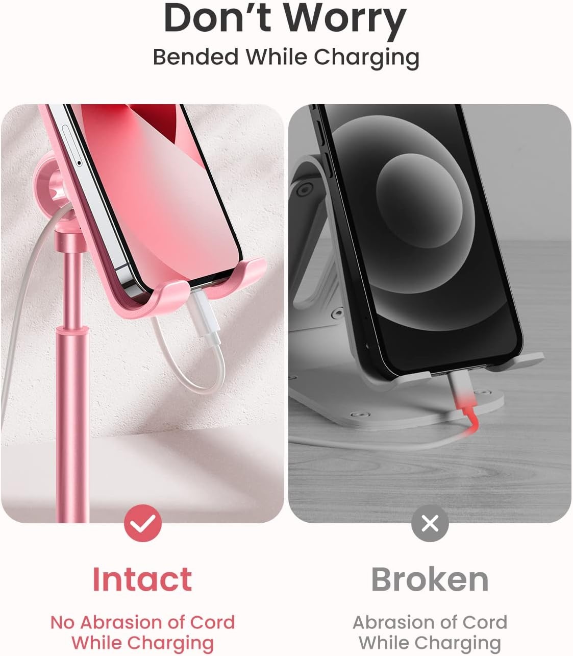 image:imageLISEN Cell Phone Stand iPhone Holder for Desk Pink Gifts Gadgets OrganizerA Pink
