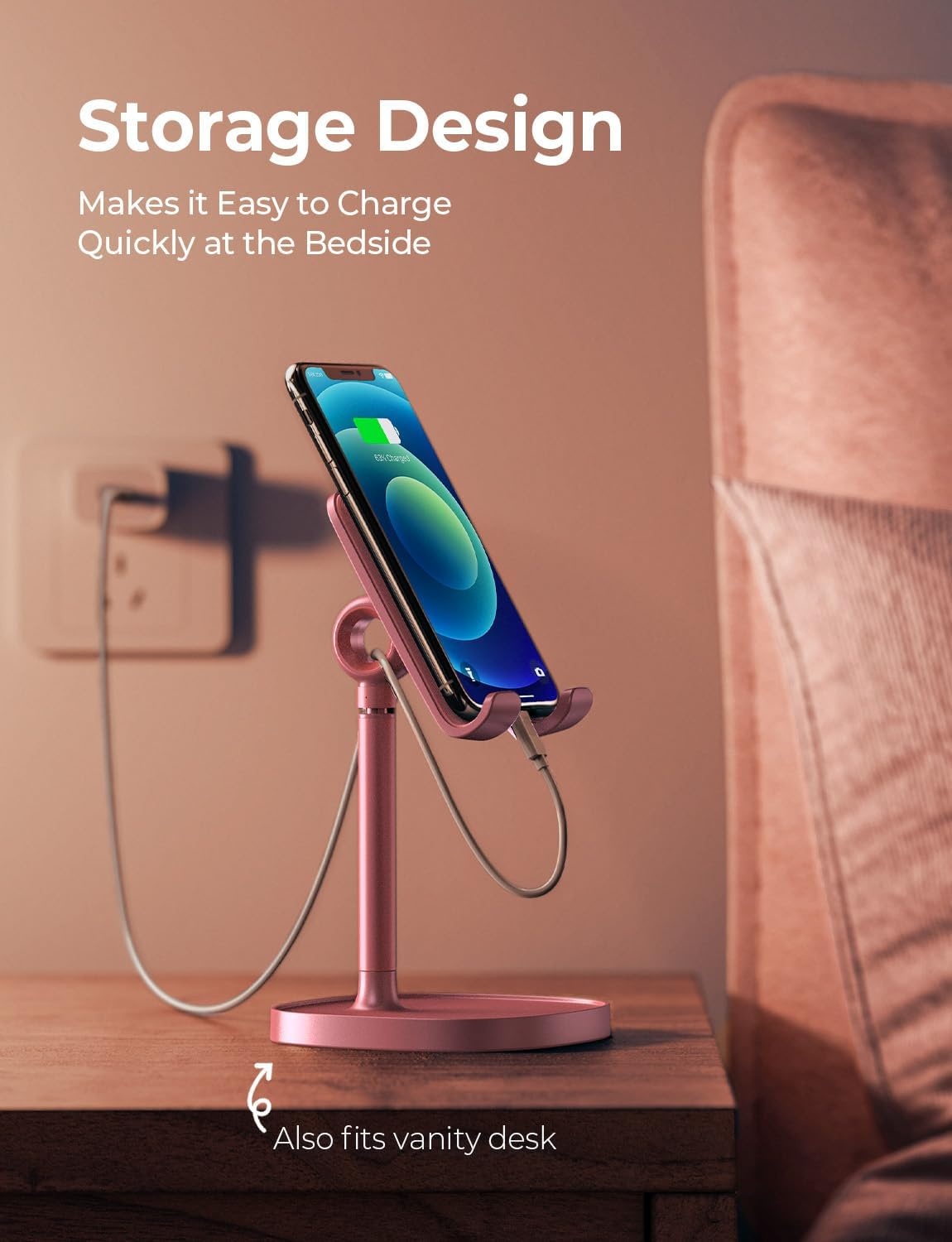 image:imageLISEN Cell Phone Stand iPhone Holder for Desk Pink Gifts Gadgets OrganizerA Pink