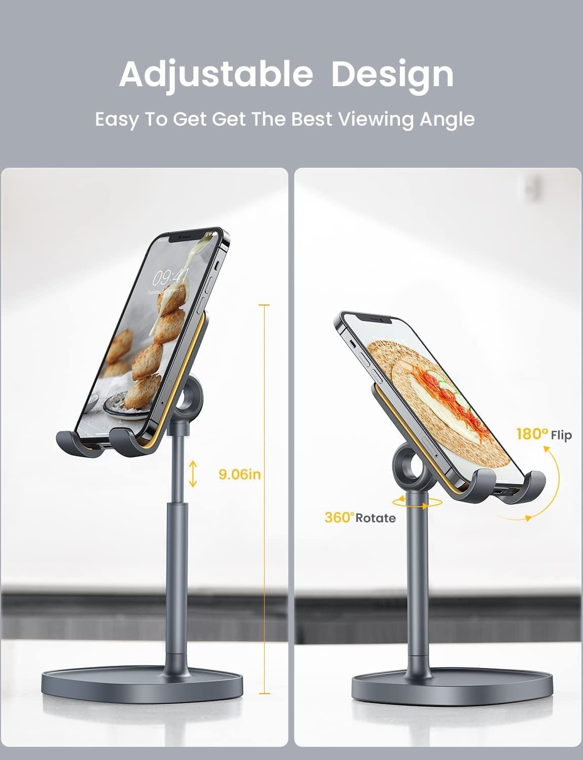 image:imageLISEN Cell Phone Stand iPhone Holder for Desk Pink Gifts Gadgets OrganizerGray