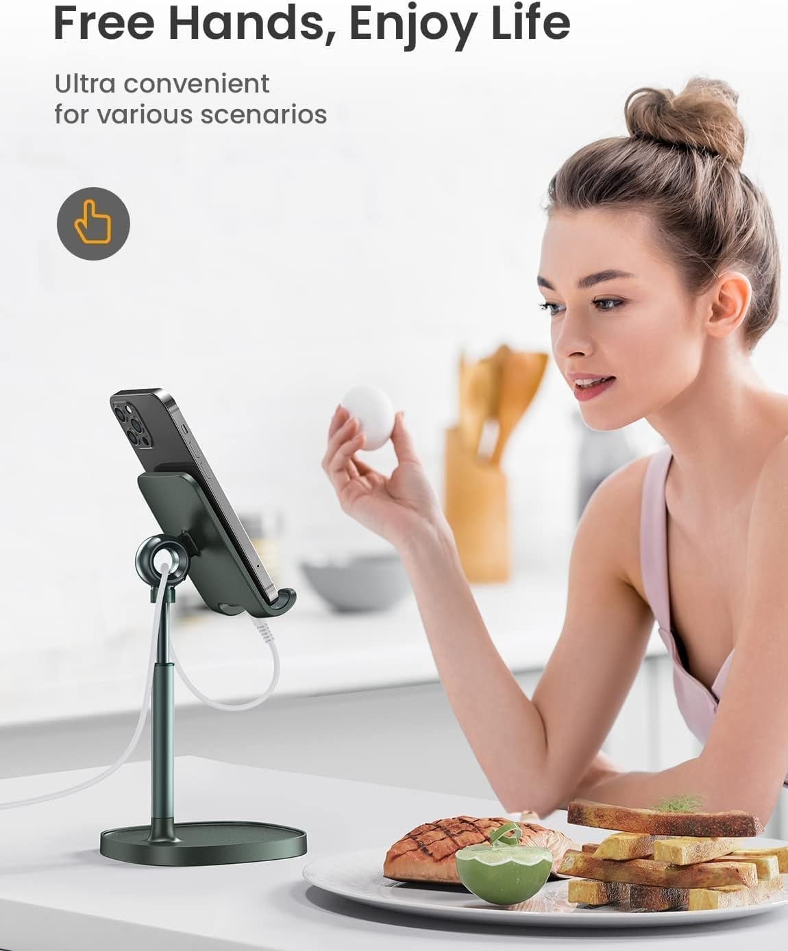 image:imageLISEN Cell Phone Stand iPhone Holder for Desk Pink Gifts Gadgets OrganizerGreen