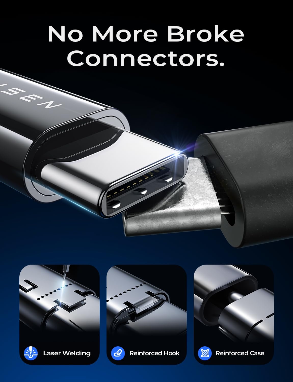 image:imageLISEN USB C to USB C Cable 240W Fast Charging Type C Charger Cord 66FTBlack