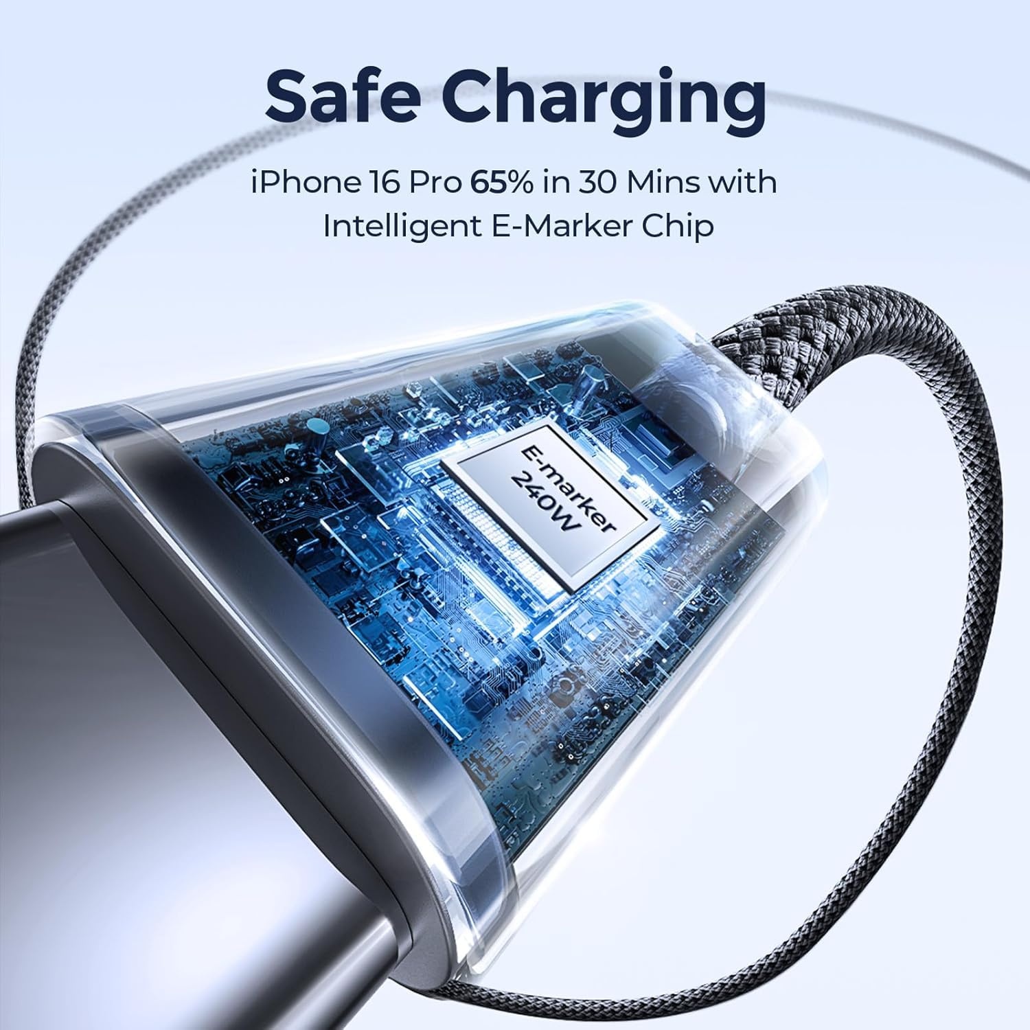 image:imageLISEN USB C to USB C Cable 240W Fast Charging Type C Charger Cord 66FTBlack