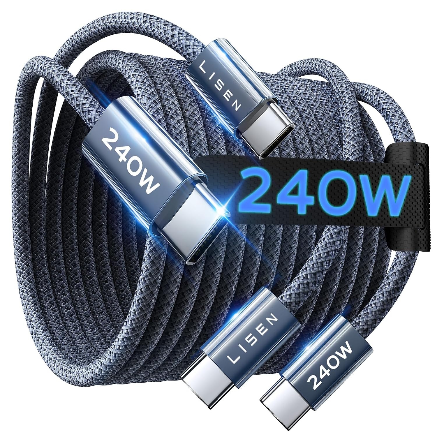image:imageLISEN USB C to USB C Cable 240W Fast Charging Type C Charger Cord 66FTMidnight