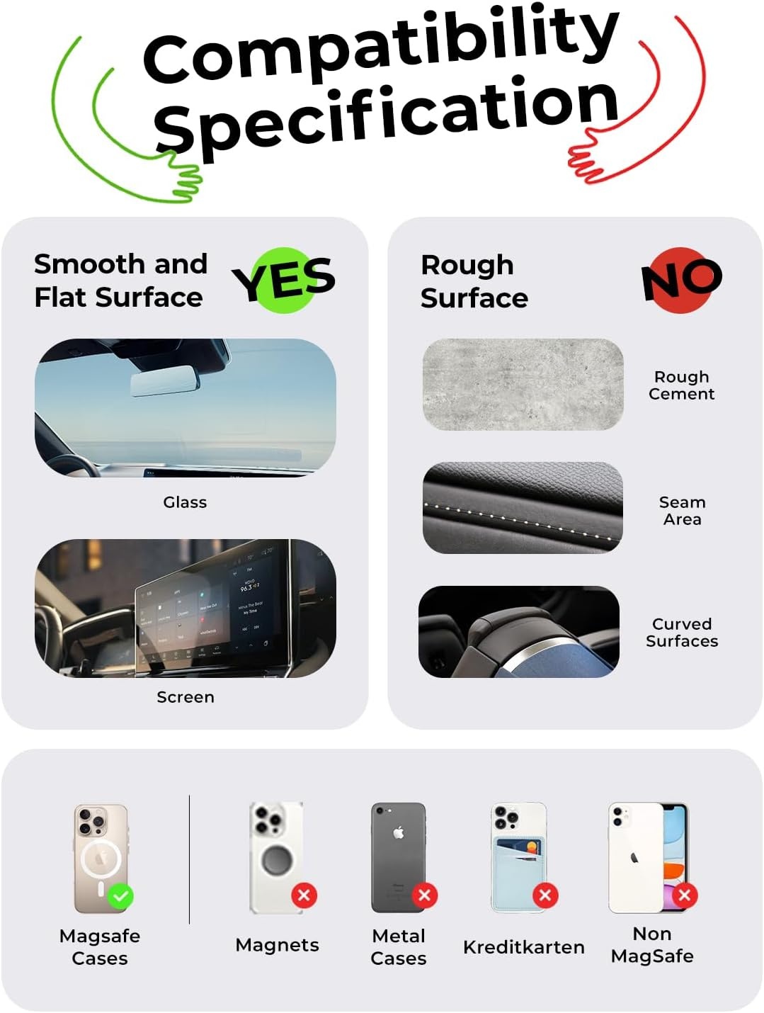 image:imageLISEN for MagSafe Car Mount 3800gf Strong Magnet amp 90LBS Suction 360 Adjustable Vacuum Magnetic Phone Holders for Your Car for iPhone 17 Pro Max 16 15 14 13 12 Plus Air for All SmartphonesPearl White