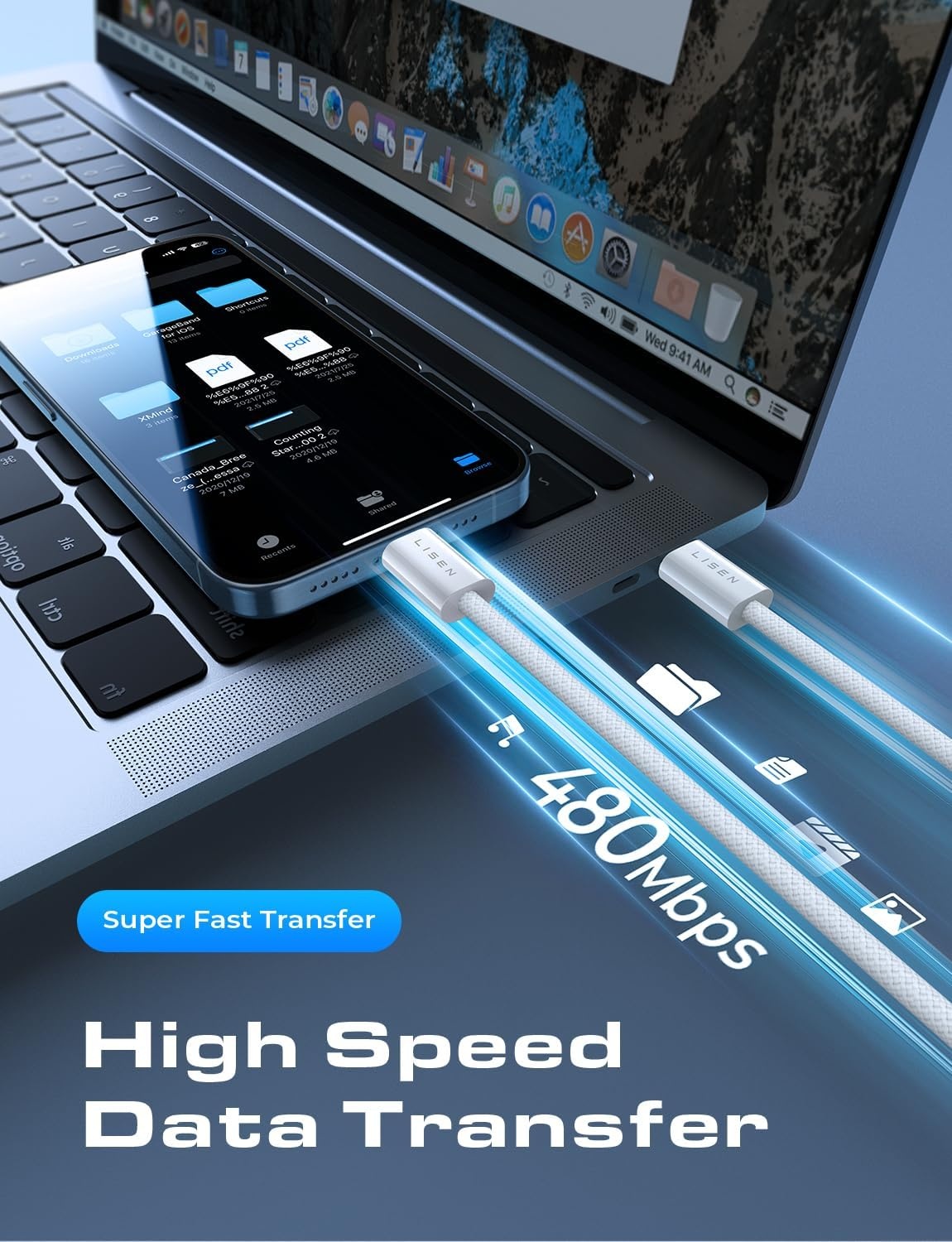 image:imageLISEN for iPhone 16 15 USB C to USB C Fast Charging 60W USB C Cable Type C Fast Charging Cable for iPhone 16 15Samsung Galaxy S25 Ultra Plus S24 S23 iPad Pro 13 129inch iPad Air 5White 3Pack 6FTWhite