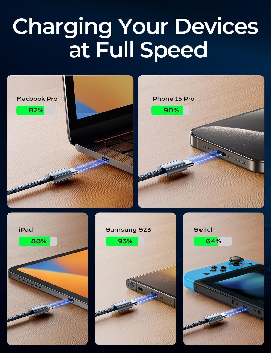 image:imageLISEN for iPhone 16 15 USB C to USB C Fast Charging 60W USB C Cable Type C Fast Charging Cable for iPhone 16 15Samsung Galaxy S25 Ultra Plus S24 S23 iPad Pro 13 129inch iPad Air 5White 3Pack 6FTBlack
