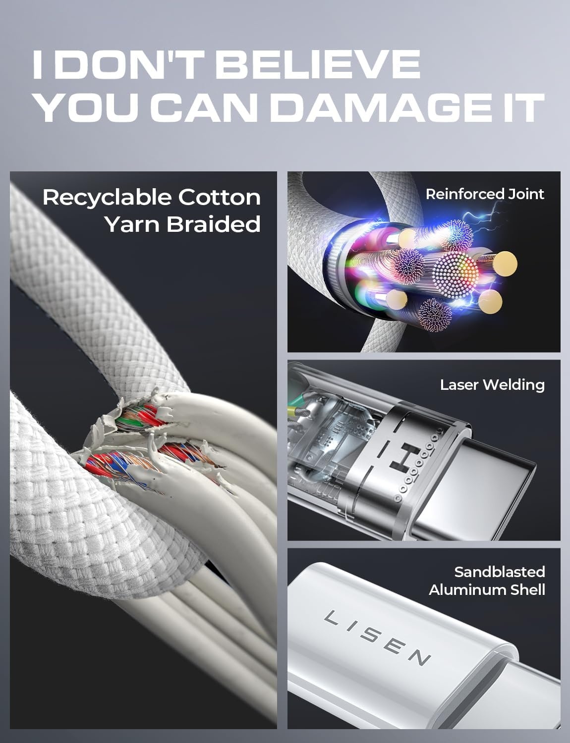 image:imageLISEN for iPhone 16 15 USB C to USB C Fast Charging 60W USB C Cable Type C Fast Charging Cable for iPhone 16 15Samsung Galaxy S25 Ultra Plus S24 S23 iPad Pro 13 129inch iPad Air 5White 3Pack 6FTWhite