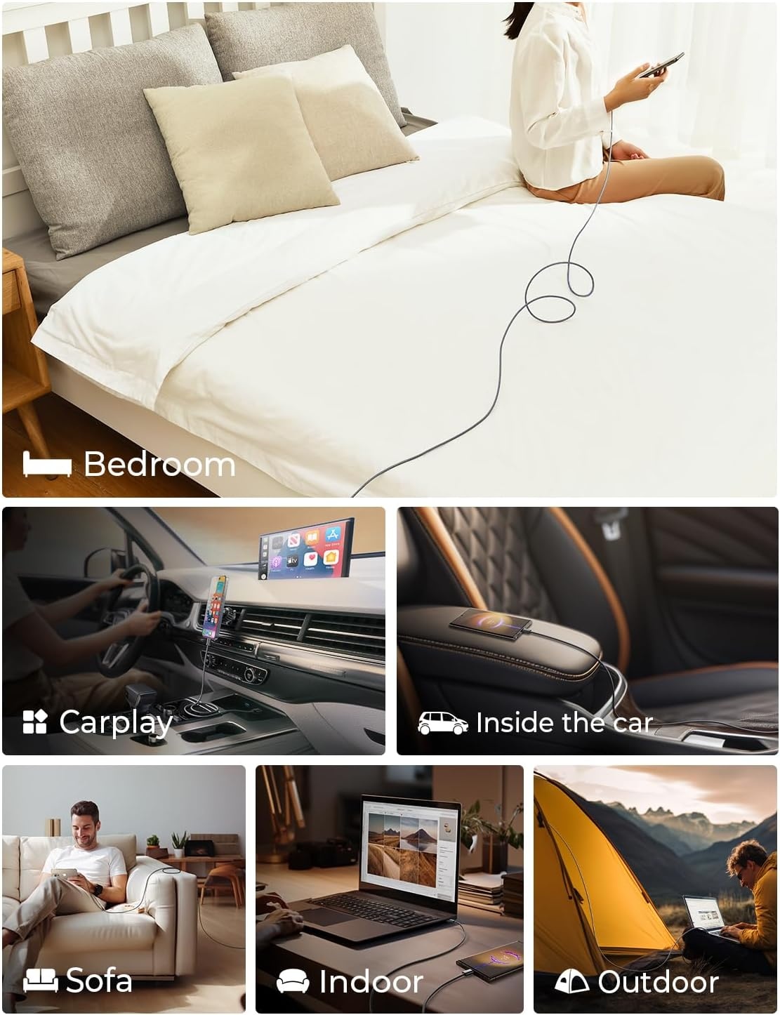 image:imageLISEN for iPhone 16 15 USB C to USB C Fast Charging 60W USB C Cable Type C Fast Charging Cable for iPhone 16 15Samsung Galaxy S25 Ultra Plus S24 S23 iPad Pro 13 129inch iPad Air 5White 3Pack 6FTBlack