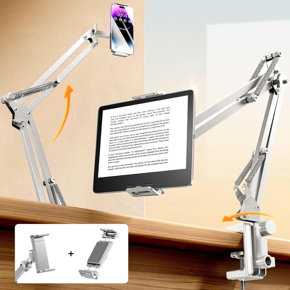 image:imageLISEN Tablet Stand iPad Holder Desk Mount Kindle Accessories Tablet HolderWhite