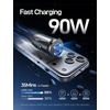 LISEN 90W Car Charger USB C Fast Charge,USB C Car Charger for iPhone 17 Pro(Black)