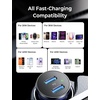 LISEN 90W Car Charger USB C Fast Charge,USB C Car Charger for iPhone 17 Pro(Blue)