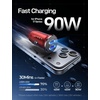 LISEN 90W Car Charger USB C Fast Charge,USB C Car Charger for iPhone 17 Pro(Red)