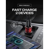 LISEN 90W Car Charger USB C Fast Charge,USB C Car Charger for iPhone 17 Pro(Red)