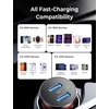 LISEN 90W Car Charger USB C Fast Charge,USB C Car Charger for iPhone 17 Pro(Red)