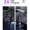 LISEN Car Charger USB C, 69W Cigarette Lighter USB Charger Adapter, 2 Pack(Orange)