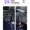 LISEN Car Charger USB C, 69W Cigarette Lighter USB Charger Adapter, 2 Pack(Red)