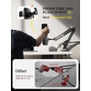 LISEN Cell Phone Holder for Bed Desk, Overhead Phone Mount iPhone Recording(Black)
