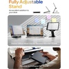 LISEN iPad Stand Tablet Holder for Desk, Adjustable Portable Monitor Stand(Black)