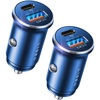 LISEN Car Charger USB C, 69W Cigarette Lighter USB Charger Adapter, 2 Pack(Blue)