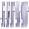 LISEN for iPhone 16 15 USB C to USB C Fast Charging, 60W USB C Cable Type C Fast Charging Cable for iPhone 16 15,Samsung Galaxy S25 Ultra Plus S24 S23 iPad Pro 13 12.9inch, iPad Air 5,White 3Pack 6FT(Purple)