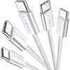 LISEN for iPhone 16 15 USB C to USB C Fast Charging, 60W USB C Cable Type C Fast Charging Cable for iPhone 16 15,Samsung Galaxy S25 Ultra Plus S24 S23 iPad Pro 13 12.9inch, iPad Air 5,White 3Pack 6FT(White)