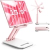 LISEN iPad Stand Tablet Holder for Desk, Adjustable Portable Monitor Stand(Pink)