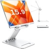 LISEN iPad Stand Tablet Holder for Desk, Adjustable Portable Monitor Stand(White)