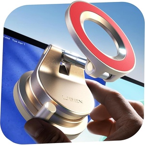 LISEN for MagSafe Car Mount [3800gf Strong Magnet & 90+LBS Suction] 360° Adjustable Vacuum Magnetic Phone Holders for Your Car, for iPhone 17 Pro Max 16 15 14 13 12 Plus Air for All Smartphones(Gold Red)
