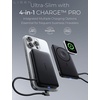 LISEN 0.5” Ultra Slim MagSafe Power Bank for iPhone and Apple Watch,10000mAh MagSafe Battery Pack,Alloy Magnetic Portable Charger for iPhone 16 Pro Max Plus/15, Apple Watch S11 /S10 S9 SE，Black(Dark Black)