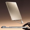 LISEN 0.2” Ultra Slim Power Bank 5000mAh, USB C Built-in Cable Charger(Gold)