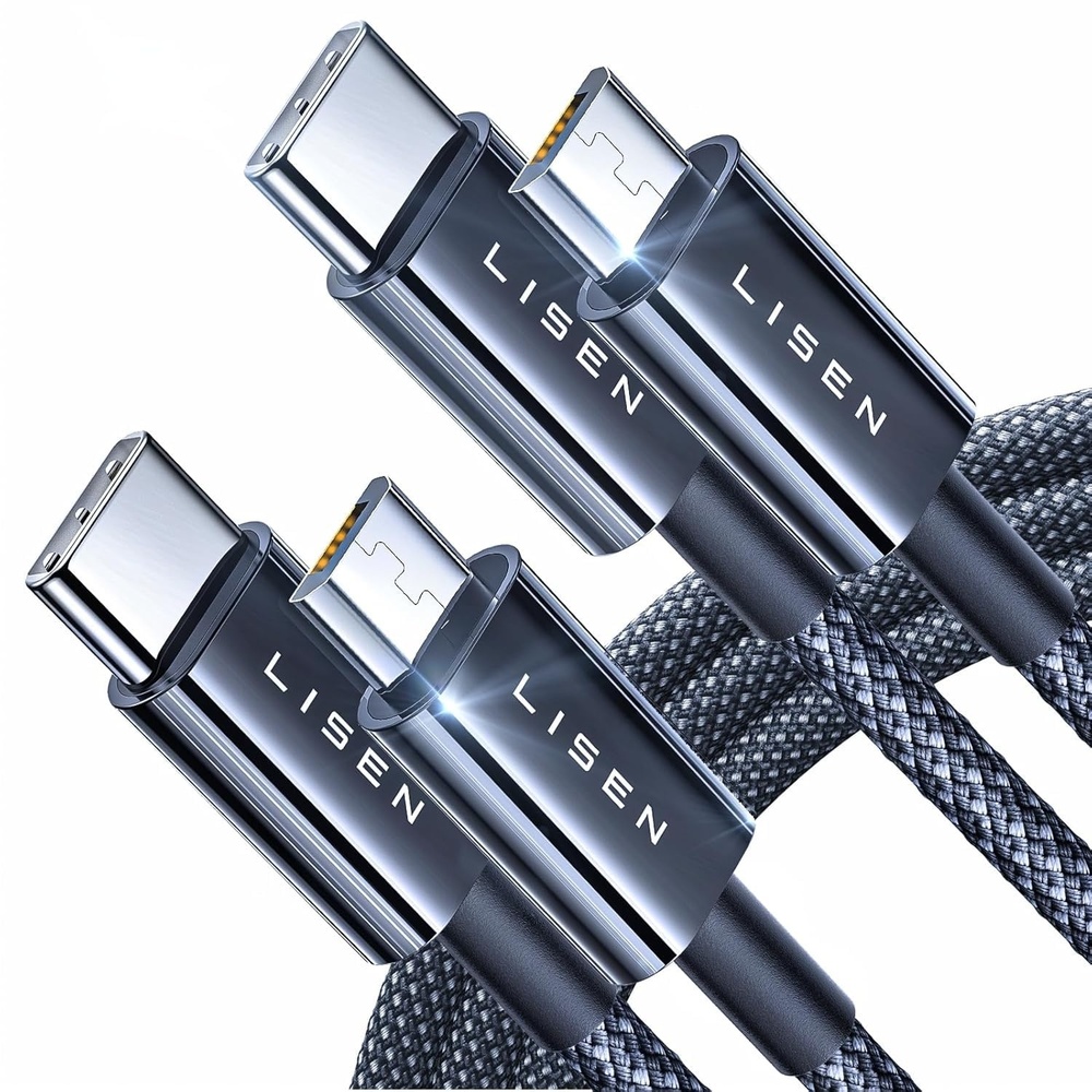 image:imageLISEN USB C to Micro USB Cable 2Pack 33FT Nylon Braided Micro USB to USB C Cable 3A Chargingamp480Mbps Data Transmission for Type C Wall ChargersPS4Xbox OneOld KindleAndroidBlack