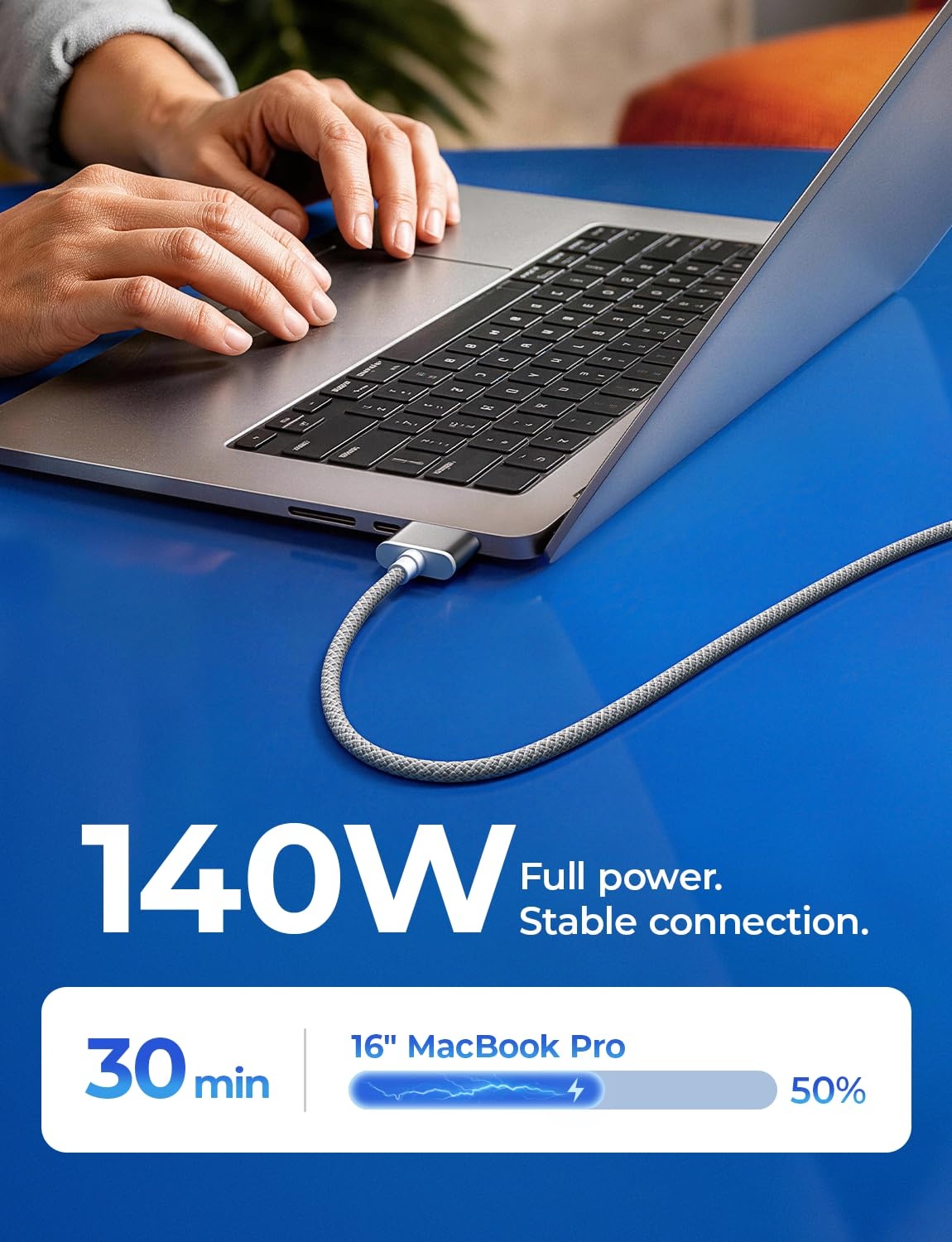 image:imageLISEN MacBook Charger USBC to Magnetic 3 Cable 66FT for M4M3M2 MacBook Pro Air M5 Charger 140W Magnetic Safe 3 Cable Computer Laptop Cord for Pro 1614 20262021 Air 1513 20262022Grey