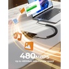 LISEN Coiled USB C to USB C Cable 2 Pack 60W Fast Charging Cord(Space Black)