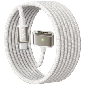 LISEN MacBook Charger USB-C to Magnetic 3 Cable (6.6FT) for M4/M3/M2 MacBook Pro Air M5 Charger, 140W Magnetic Safe 3 Cable Computer Laptop Cord for Pro (16″/14″ 2026-2021) Air (15”/13” 2026-2022)(Starlight)